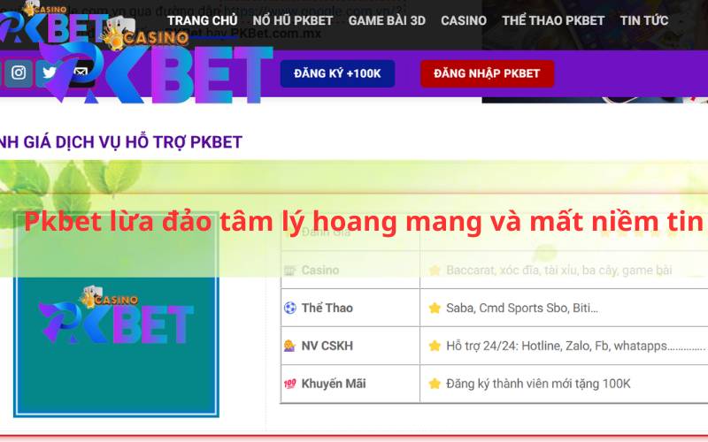 Pkbet lừa đảo tâm lý hoang mang và mất niềm tin